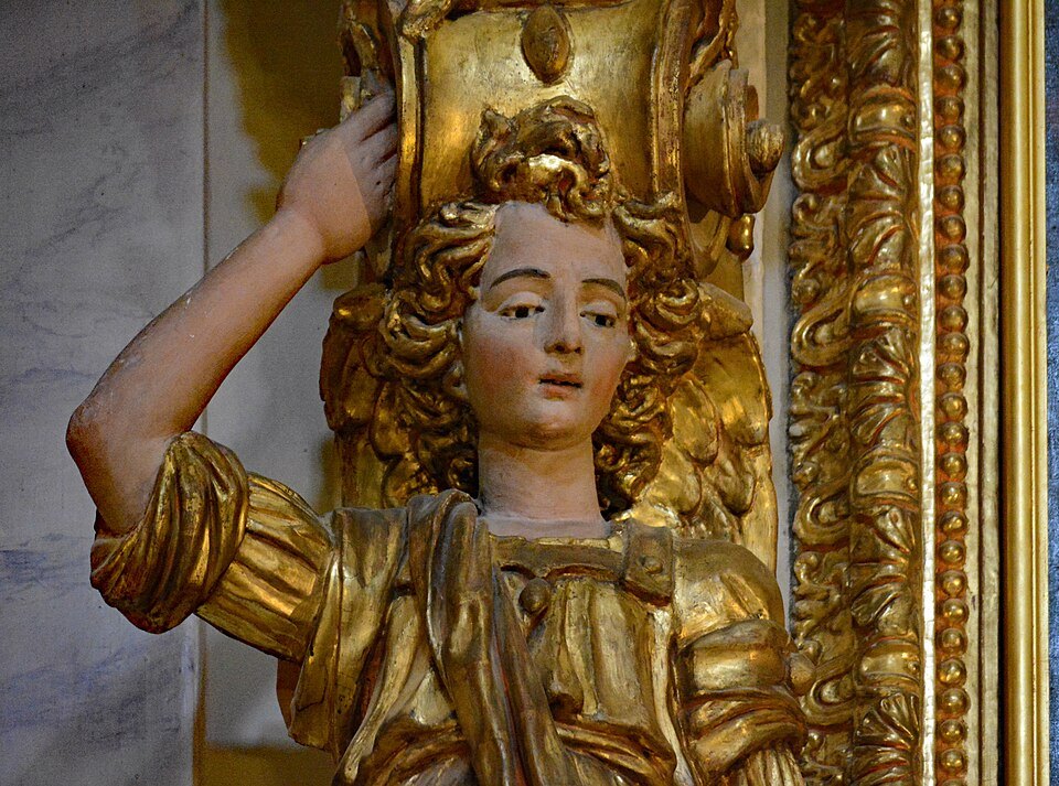 Cariatide Elément de décor intérieur Cathédrale Sainte Réparate Nice 06