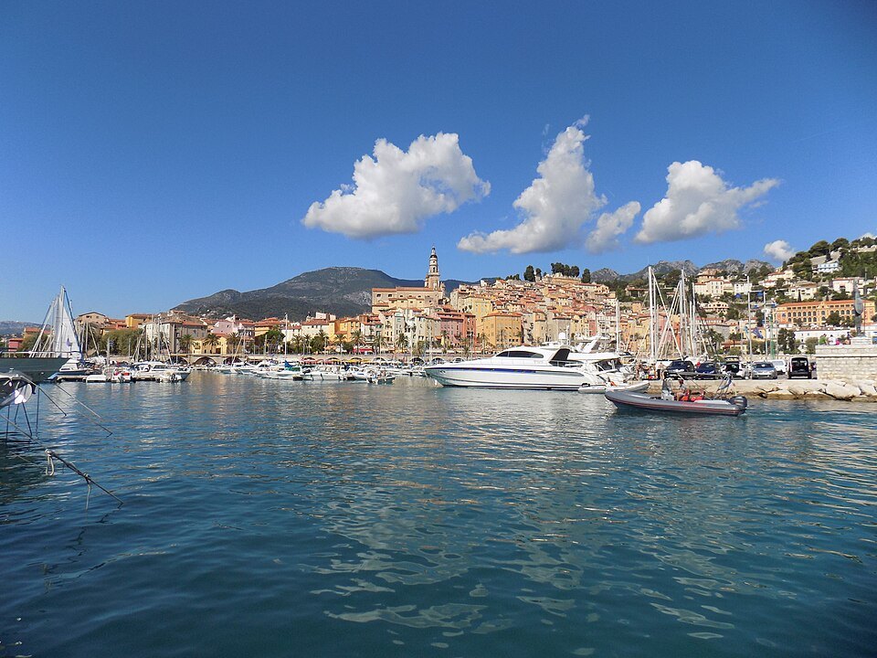 The baroque basilica above old Menton