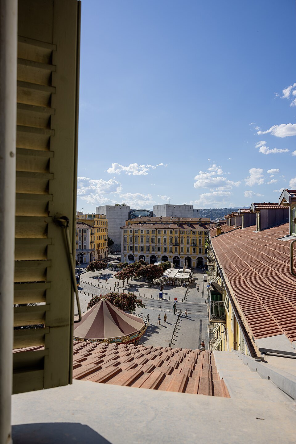 View of Place Garibaldi from an attic apartment in Nice